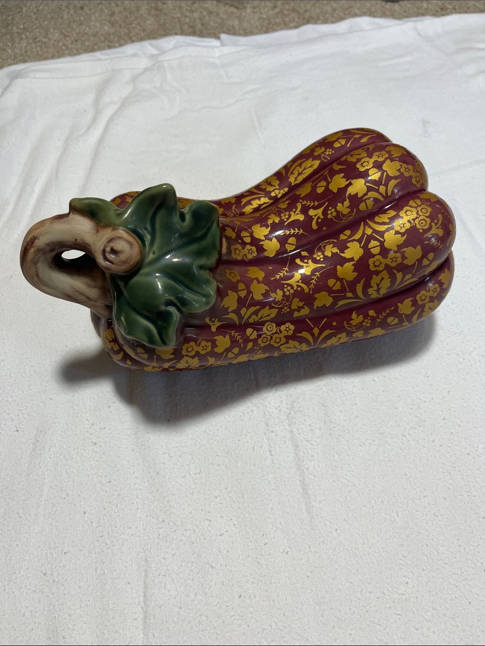 Floral Ceramic Squash Accent